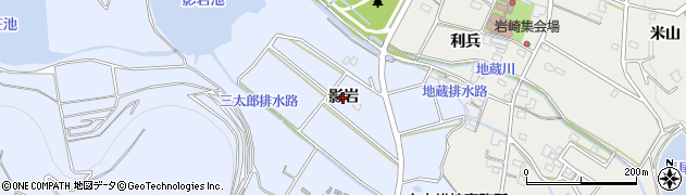 愛知県豊橋市岩田町（影岩）周辺の地図