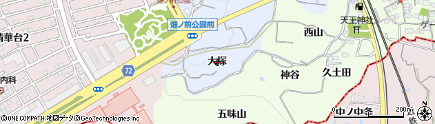 京都府相楽郡精華町植田大塚周辺の地図