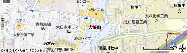 大阪府寝屋川市大成町周辺の地図