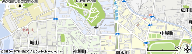 兵庫県西宮市大社町周辺の地図