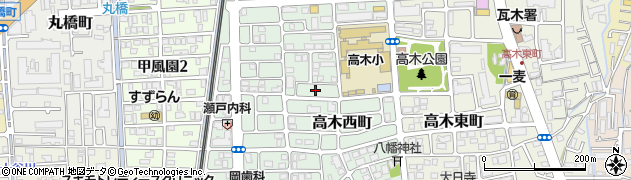 兵庫県西宮市高木西町周辺の地図