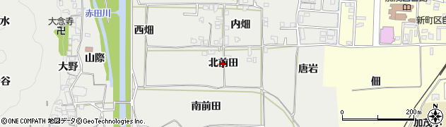 京都府木津川市加茂町大野（北前田）周辺の地図