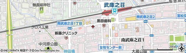 個室空間 湯葉豆腐料理 千年の宴 武庫之荘南口駅前店周辺の地図