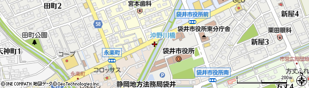 静岡県袋井市永楽町327周辺の地図