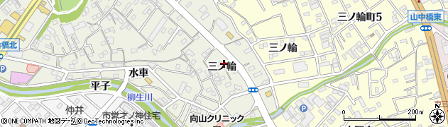 愛知県豊橋市向山町（三ノ輪）周辺の地図