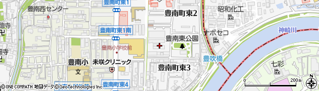 大阪府豊中市豊南町東周辺の地図