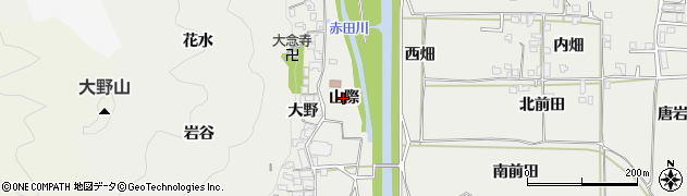 京都府木津川市加茂町大野（山際）周辺の地図