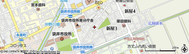静岡県袋井市新屋周辺の地図