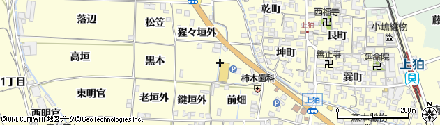 京都府木津川市山城町上狛（内瀬）周辺の地図