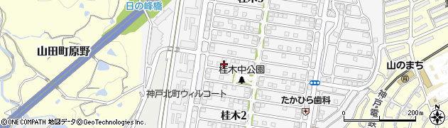 兵庫県神戸市北区桂木2丁目16-7周辺の地図