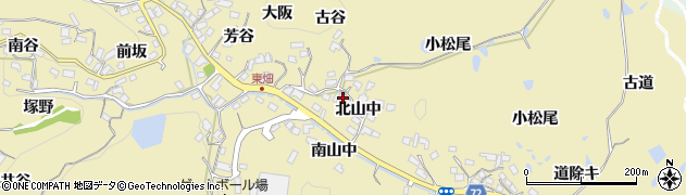 京都府精華町（相楽郡）東畑（北山中）周辺の地図