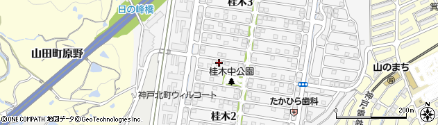 兵庫県神戸市北区桂木2丁目16-15周辺の地図