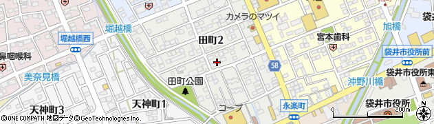 静岡県袋井市田町周辺の地図