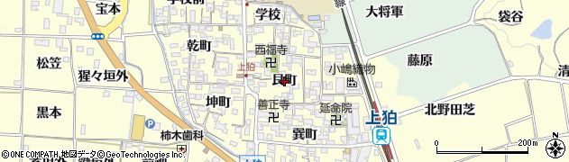 京都府木津川市山城町上狛（艮町）周辺の地図