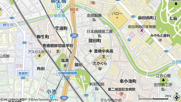 〒440-0856 愛知県豊橋市鍵田町の地図