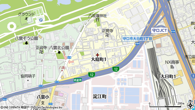 〒570-0009 大阪府守口市大庭町の地図