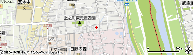 兵庫県西宮市上之町周辺の地図