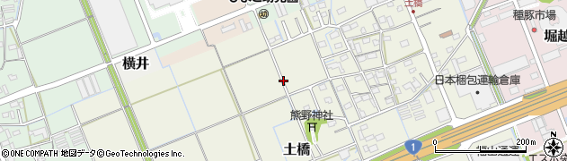 静岡県袋井市土橋周辺の地図