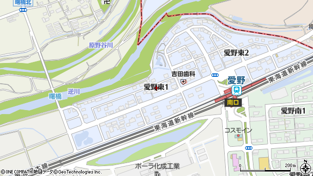 〒437-0039 静岡県袋井市愛野東の地図