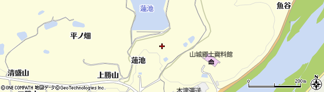 京都府木津川市山城町上狛蓮池周辺の地図