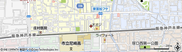 兵庫県尼崎市富松町1丁目36周辺の地図