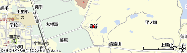 京都府木津川市山城町上狛（袋谷）周辺の地図