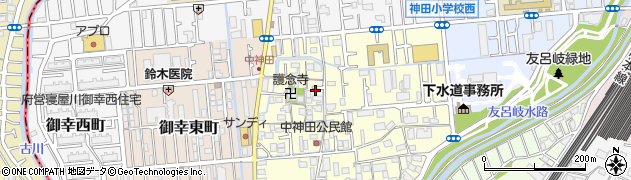 大阪府寝屋川市中神田町8周辺の地図