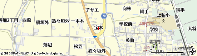 京都府木津川市山城町上狛（宝本）周辺の地図