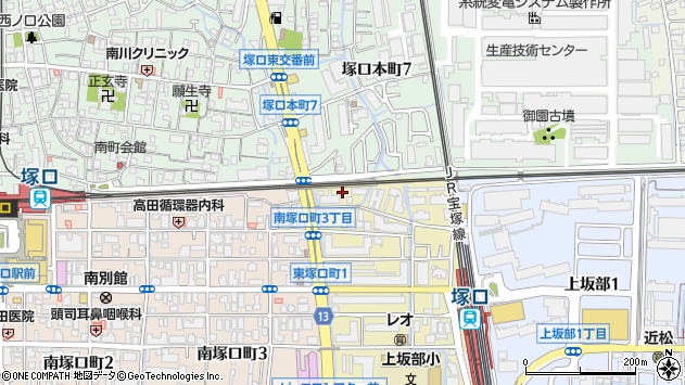 〒661-0011 兵庫県尼崎市東塚口町の地図