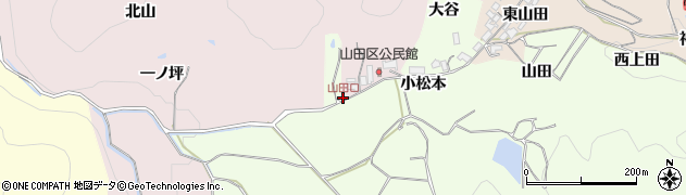 山田口周辺の地図