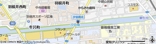 汐田橋北周辺の地図