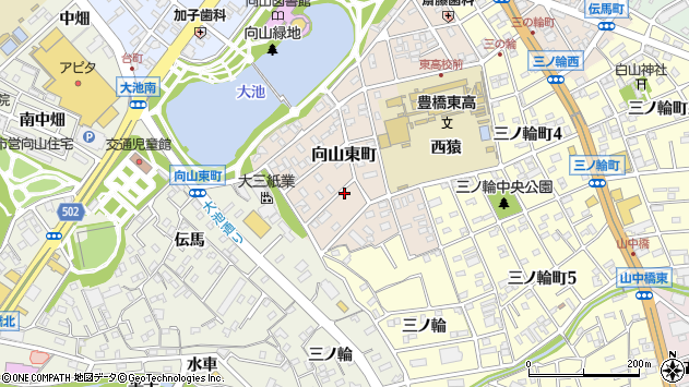 〒440-0863 愛知県豊橋市向山東町の地図