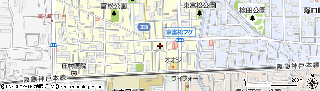 兵庫県尼崎市富松町1丁目33周辺の地図