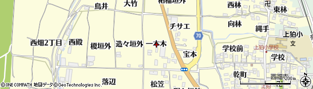 京都府木津川市山城町上狛一本木周辺の地図