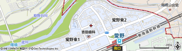 静岡県袋井市愛野東周辺の地図