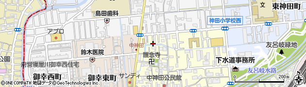 大阪府寝屋川市中神田町4周辺の地図