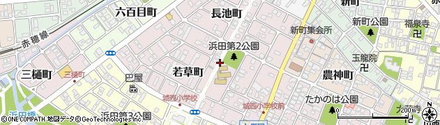 兵庫県赤穂市若草町周辺の地図