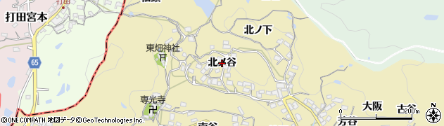 京都府精華町（相楽郡）東畑（北ノ谷）周辺の地図