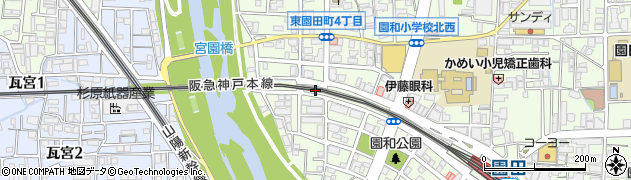 園田(阪急高架下)西公園周辺の地図