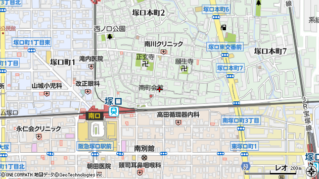 〒661-0001 兵庫県尼崎市塚口本町の地図