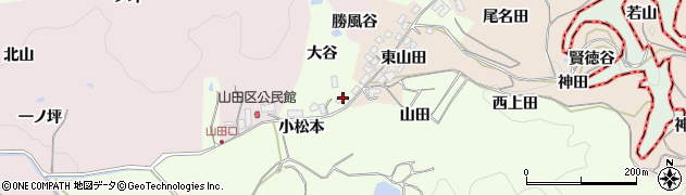 京都府木津川市加茂町北大谷周辺の地図
