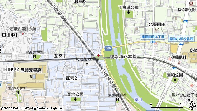 〒661-0971 兵庫県尼崎市瓦宮の地図