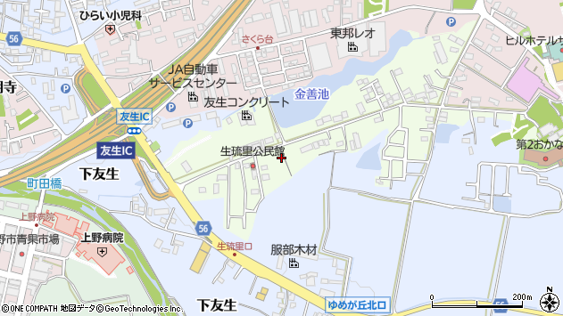 〒518-0821 三重県伊賀市生琉里の地図
