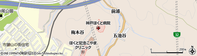兵庫県神戸市北区山田町下谷上梅木谷37周辺の地図