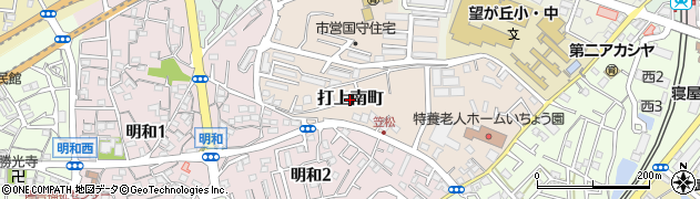 大阪府寝屋川市打上南町周辺の地図