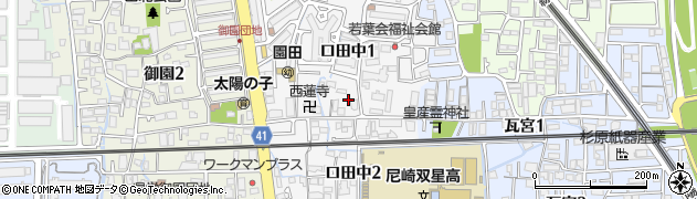 兵庫県尼崎市口田中周辺の地図
