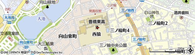 愛知県豊橋市向山町（西猿）周辺の地図