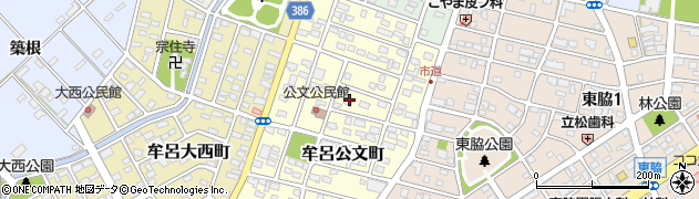 愛知県豊橋市牟呂公文町周辺の地図