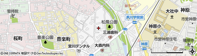 兵庫県西宮市松風町周辺の地図