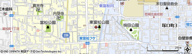 兵庫県尼崎市富松町1丁目45周辺の地図
